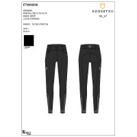 Pantaloni donna a vita alta logo in strass Nero