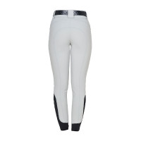 Pantaloni donna a vita alta logo in strass Nero