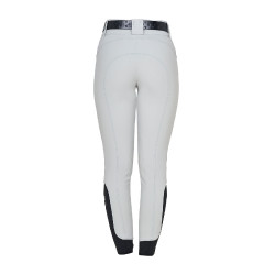 Pantaloni donna a vita alta logo in strass