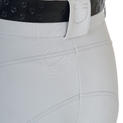 Pantaloni donna a vita alta logo in strass