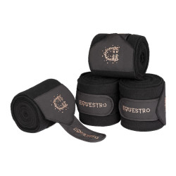 Fasce in pile con logo in strass Nero