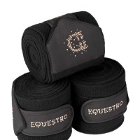 Fasce in pile con logo in strass Nero