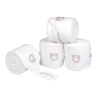 Fasce in pile con logo in strass Bianco