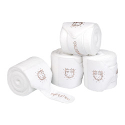 Fasce in pile con logo in strass Bianco