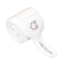 Fasce in pile con logo in strass Bianco