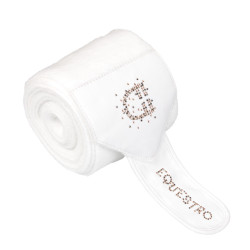 Fasce in pile con logo in strass Bianco