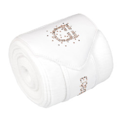 Fasce in pile con logo in strass Bianco