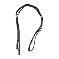 Redini inglese in cuoio con maniglie e fibbie in acciaio inox Marrone scuro