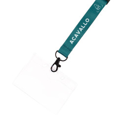 Porta Badge CON Cordino Logo Acavallo Verde Porta Badge CON Cordino Logo Acavallo Verde