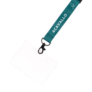 Porta Badge CON Cordino Logo Acavallo Verde Porta Badge CON Cordino Logo Acavallo Verde