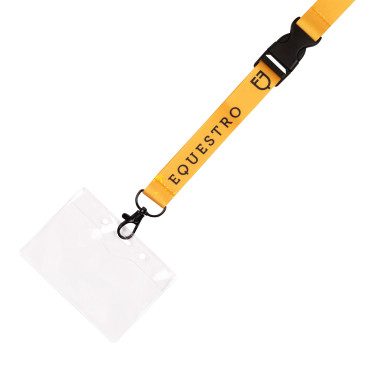 Porta Badge CON Cordino Logo Equestro Giallo