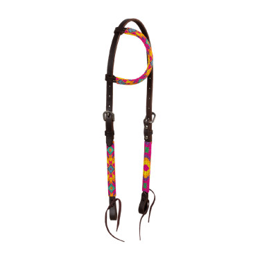 Briglia Western CON Perline Multicolore E Oliata A UN Orecchio