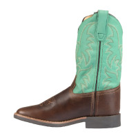 Stivali Monterey western per bambini Marrone scuro / verde