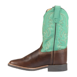 Stivali Monterey western per bambini Marrone scuro / verde