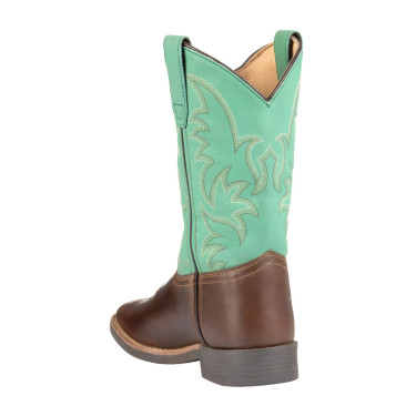 Stivali Monterey western per bambini Marrone scuro / verde