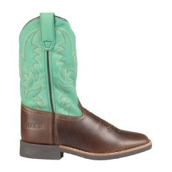 Stivali Monterey western per bambini Marrone scuro / verde