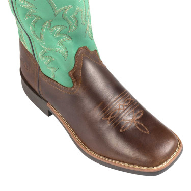 Stivali Monterey western per bambini Marrone scuro / verde