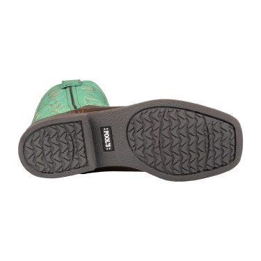 Stivali Monterey western per bambini Marrone scuro / verde