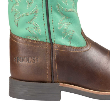 Stivali Monterey western per bambini Marrone scuro / verde