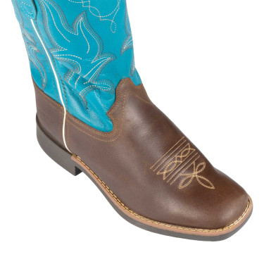 Stivali Ranch western per bambini Marrone scuro / turchese