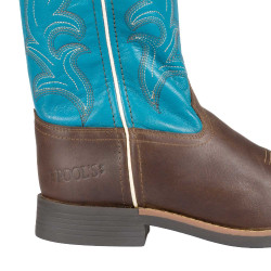 Stivali Ranch western per bambini Marrone scuro / turchese
