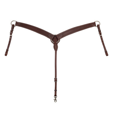 Pettorale western in cuoio Oliato Marrone