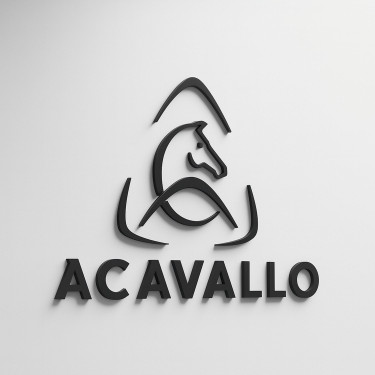 Logo Contratto Acavallo Prespaziato DA Muro h 35cm Nero