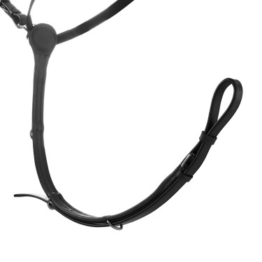 Pettorale con forchetta a "Y" in pelle Nero