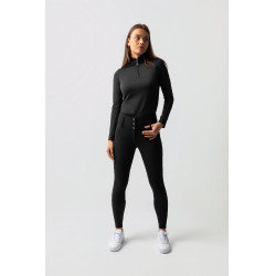 Pantaloni da equitazione Horze Leonie da donna con fondo integrale in suede vegano Nero