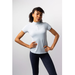 T-shirt da allenamento Horze Joie a maniche corte per bambini Grigio alba blu