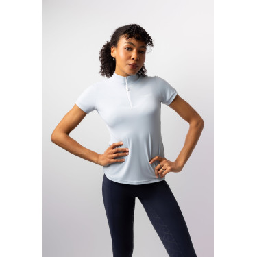 T-shirt da allenamento Horze Joie a maniche corte per bambini Grigio alba blu