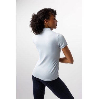 T-shirt da allenamento Horze Joie a maniche corte per bambini Grigio alba blu