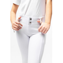 Pantaloni da equitazione Horze Mira bambino con fondo integrale Bianco brillante