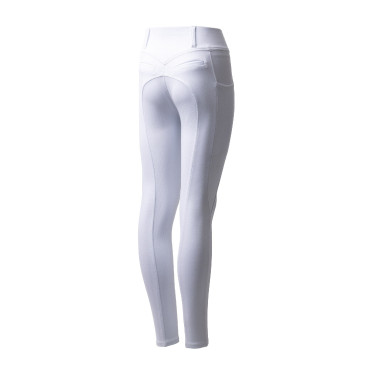 Pantaloni da equitazione Horze Mira bambino con fondo integrale Bianco brillante