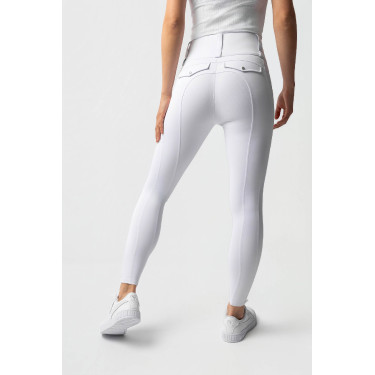 Leggings ibridi da donna Horze Anya fullgrip Bianco brillante