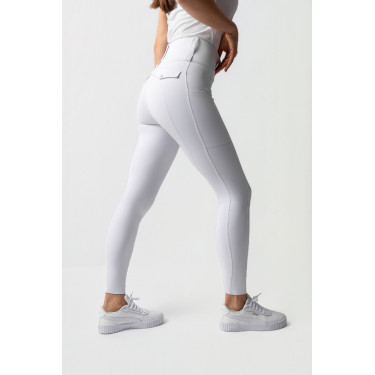 Leggings ibridi da donna Horze Anya fullgrip Bianco brillante