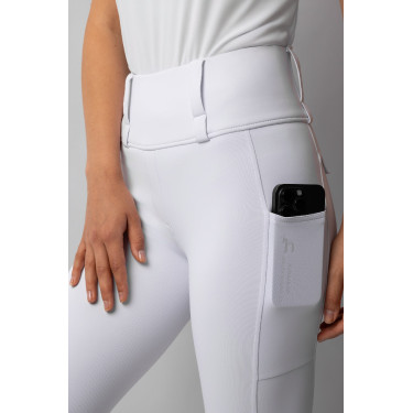Leggings ibridi da donna Horze Anya fullgrip Bianco brillante