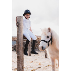 Polo da concorso Horze Kaya bambino con strass Bianco brillante