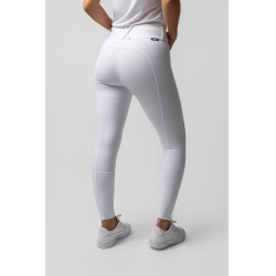 Pantaloni da gara Horze Grand Prix III con grip integrale da donna Bianco brillante