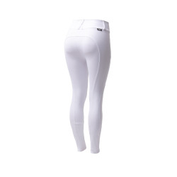 Pantaloni da gara Horze Grand Prix III con grip integrale da donna Bianco brillante