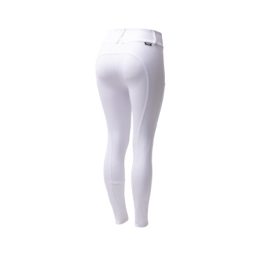 Pantaloni da gara Horze Grand Prix III con grip integrale da donna Bianco brillante