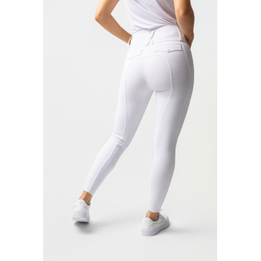 Pantaloni da equitazione Horze Leonie donna con fondo integrale Bianco brillante