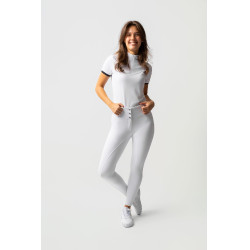 Pantaloni da equitazione Horze Leonie donna con fondo integrale Bianco brillante