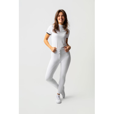 Pantaloni da equitazione Horze Leonie donna con fondo integrale Bianco brillante