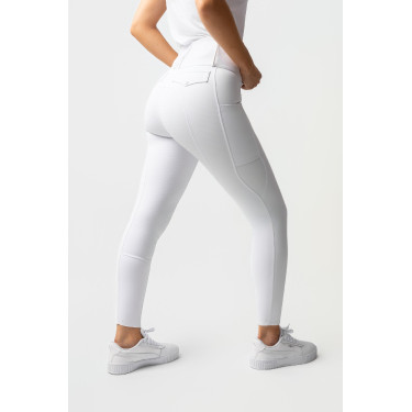 Pantaloni da equitazione Horze Leonie donna con fondo integrale Bianco brillante