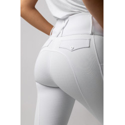 Pantaloni da equitazione Horze Leonie donna con fondo integrale Bianco brillante