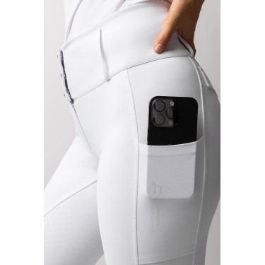 Pantaloni da equitazione Horze Leonie donna con fondo integrale Bianco brillante
