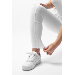 Pantaloni da equitazione Horze Leonie donna con fondo integrale Bianco brillante