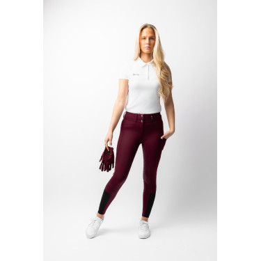 Pantaloni da equitazione da donna Horze Evelyn con grip integrale Port Royale Bordeaux Pantaloni da equitazione da donna Horze Evelyn con grip integrale Port Royale Bordeaux