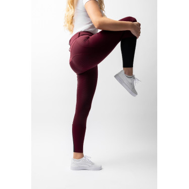 Pantaloni da equitazione da donna Horze Evelyn con grip integrale Port Royale Bordeaux Pantaloni da equitazione da donna Horze Evelyn con grip integrale Port Royale Bordeaux
